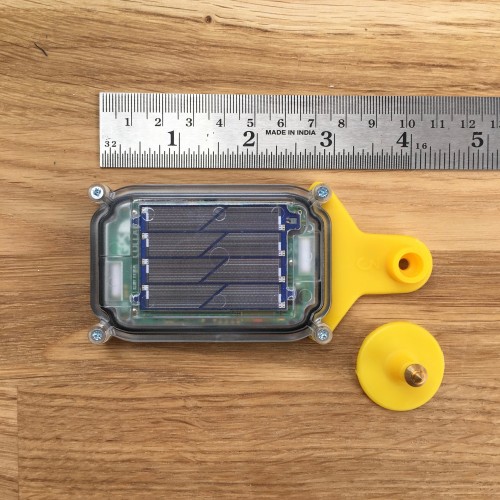 GPS/UHF Wildlife Radio Telemetry Ear Tag.
Fitted to cattle ear tag.
47.5g without ear tag.
Solar Powered.
UHF Radio Download & Setup
Coded UHF Radio Tracking Beacon